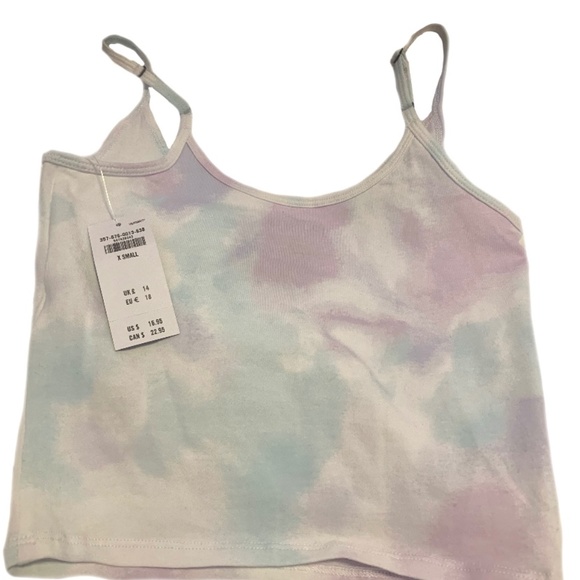 Hollister Tie Die Crop Cami Tank Top with Sun Face Embroidered - Picture 2 of 3